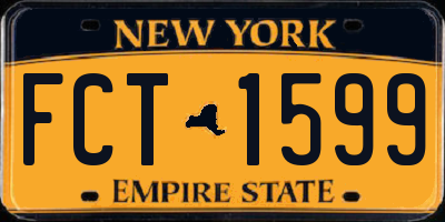NY license plate FCT1599