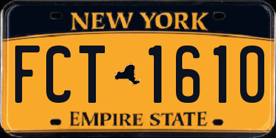 NY license plate FCT1610