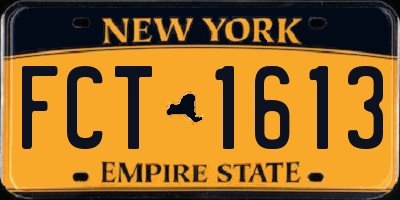 NY license plate FCT1613