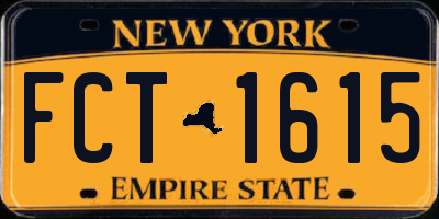 NY license plate FCT1615