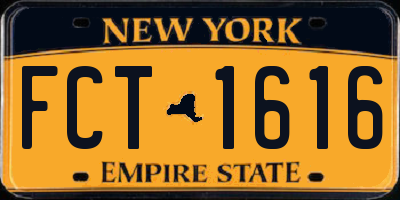NY license plate FCT1616