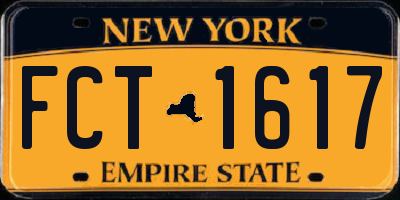 NY license plate FCT1617
