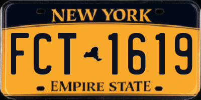 NY license plate FCT1619