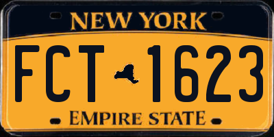 NY license plate FCT1623