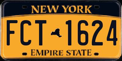 NY license plate FCT1624