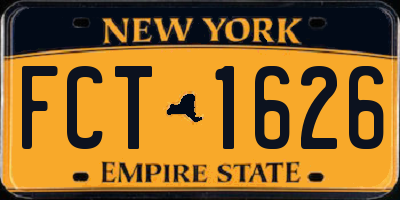NY license plate FCT1626