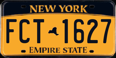 NY license plate FCT1627
