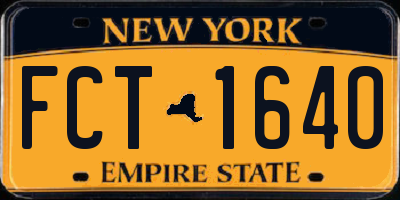 NY license plate FCT1640