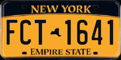 NY license plate FCT1641