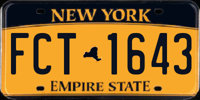 NY license plate FCT1643