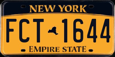 NY license plate FCT1644