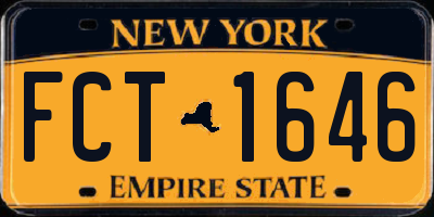 NY license plate FCT1646