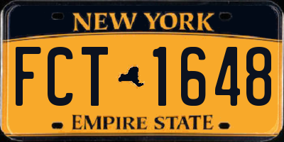 NY license plate FCT1648
