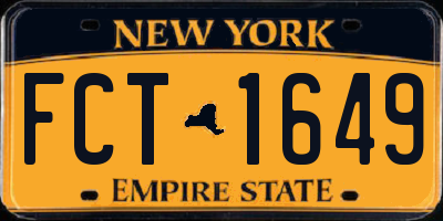 NY license plate FCT1649