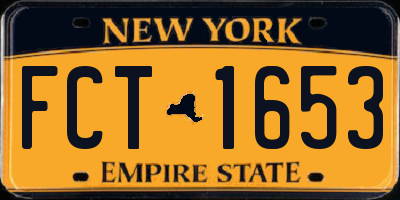 NY license plate FCT1653