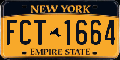 NY license plate FCT1664