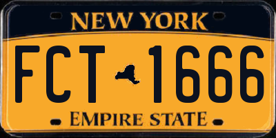 NY license plate FCT1666