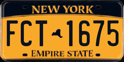 NY license plate FCT1675