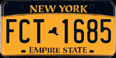 NY license plate FCT1685