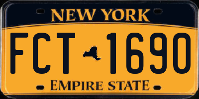 NY license plate FCT1690