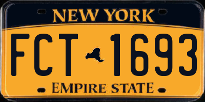 NY license plate FCT1693