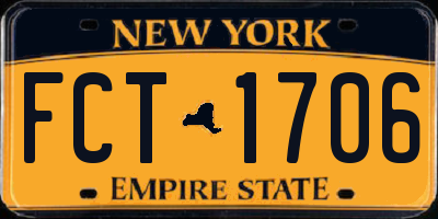 NY license plate FCT1706