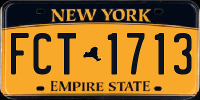 NY license plate FCT1713
