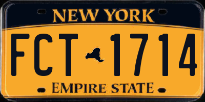 NY license plate FCT1714