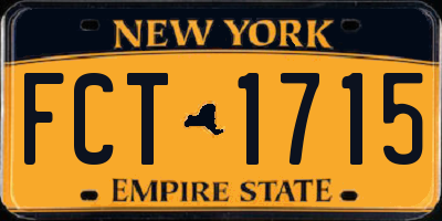 NY license plate FCT1715