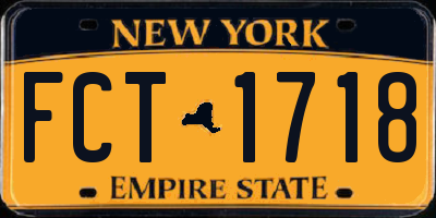 NY license plate FCT1718