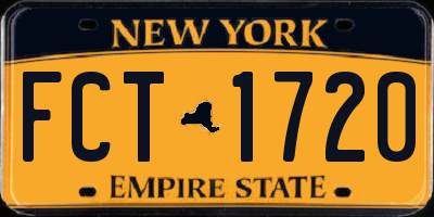 NY license plate FCT1720