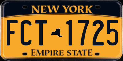 NY license plate FCT1725