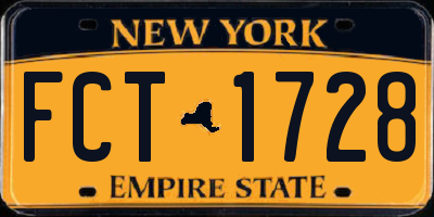 NY license plate FCT1728