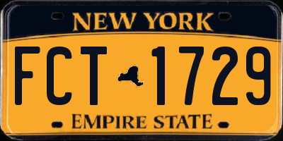 NY license plate FCT1729
