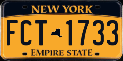NY license plate FCT1733