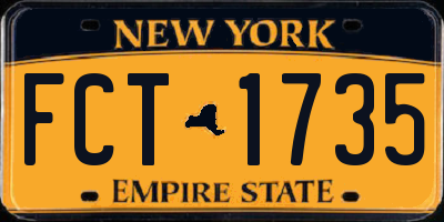 NY license plate FCT1735