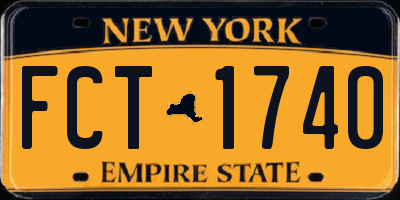 NY license plate FCT1740