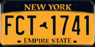 NY license plate FCT1741