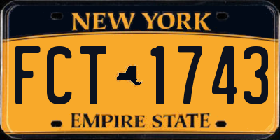 NY license plate FCT1743