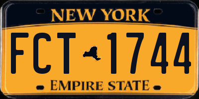 NY license plate FCT1744