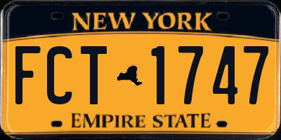 NY license plate FCT1747