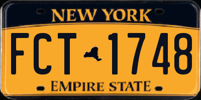 NY license plate FCT1748