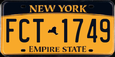 NY license plate FCT1749