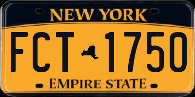 NY license plate FCT1750