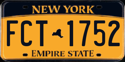 NY license plate FCT1752