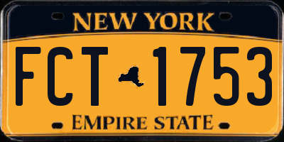 NY license plate FCT1753
