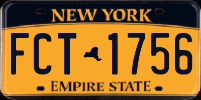 NY license plate FCT1756