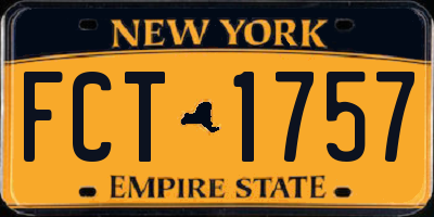 NY license plate FCT1757