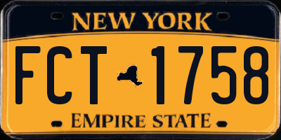 NY license plate FCT1758