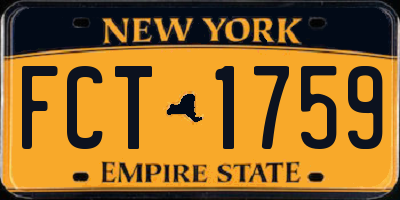 NY license plate FCT1759